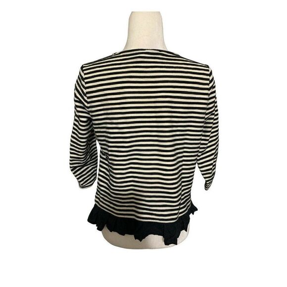 vineyard vines womens black white striped long sleeve sweater top small - Picture 2 of 5